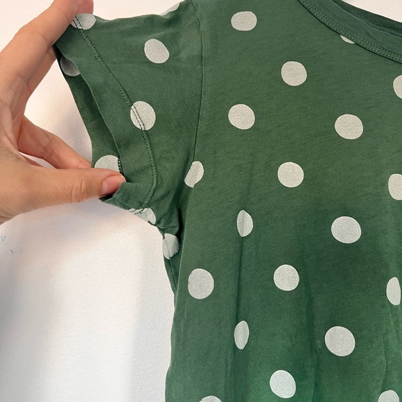 The Animals Observatory Fun Green Polka Dot Kids Shirt with Smiley Patch - Picture 3 of 9